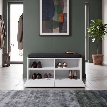 Schoenenrek Brande 80x35x42 cm wit [en.casa], Verzenden, Nieuw