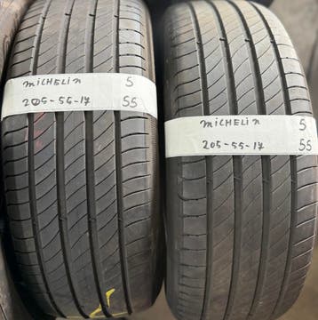 2x 205-55-17 Michelin Zomer 2x 5mm €55 Per Band 205 55 17, Ophalen, Gebruikt, 17 inch, 205 mm