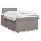 vidaXL Boxspring met matras stof taupe 120x190 cm, Verzenden, Nieuw, 190 cm of minder, Twijfelaar