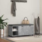 vidaXL Halbank met kussen met plank Beton Grijs 100 x 38 x, Verzenden, Nieuw