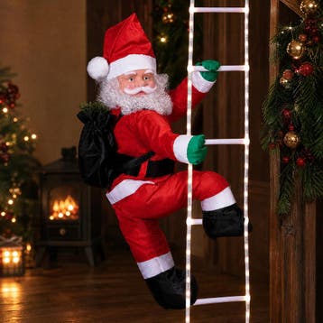 Kerstman op Ladder met 40 LED´s (Kerstverlichting buiten), Verzenden, Nieuw
