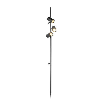 Smart wandlamp zwart met voetschakelaar 3-lichts incl. 3, Verzenden, Nieuw