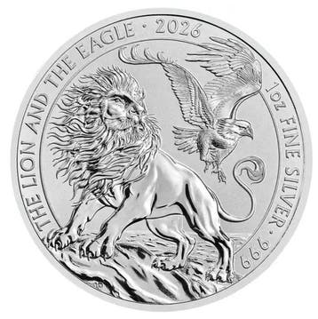 Verenigd Koninkrijk. 2 Pounds 2026 – Lion and Eagle Ag999 1