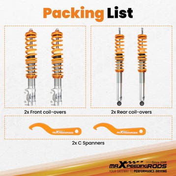 Lowering Suspension Coilover Kit compatible for VW MK2 / MK3, Verzenden, Nieuw, Volkswagen