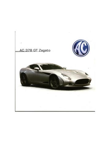 2012 AC 378 GT ZAGATO BROCHURE ENGELS, Nieuw, Author