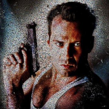 Die Hard - Bruce Wills - Format XL 60x60 - Bruce Willis, Nieuw