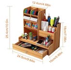 Houten Bureau Organizer met Lade | DIY Desk Opberger, Verzenden, Nieuw in verpakking