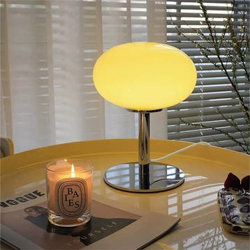 Lollipop Tafellamp Retro Crème Glas met Touch Bediening, Verzenden, Nieuw