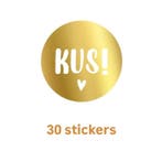 30 sticker KUS - goudfolie - Liefde - valentijn (Stickers), Ophalen of Verzenden, Nieuw, Sticker