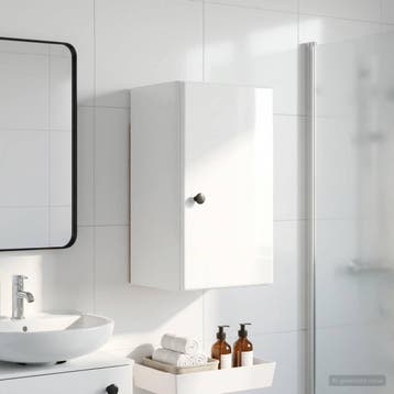 vidaXL Badkamer wandkast BREDA Hoogglans Wit 30 x 31 x 59 cm, Verzenden, Nieuw
