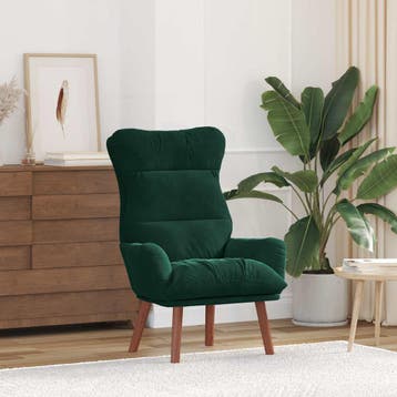 vidaXL Fauteuil Donkergroen 69 x 74 x 93 cm Fluweel, Huis en Inrichting, Verzenden, Nieuw