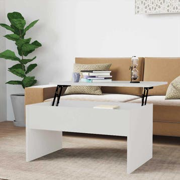vidaXL Salontafel 80x50,5x41,5 cm bewerkt hout hoogglans wit, 50 tot 100 cm, Verzenden, Nieuw, 50 tot 100 cm