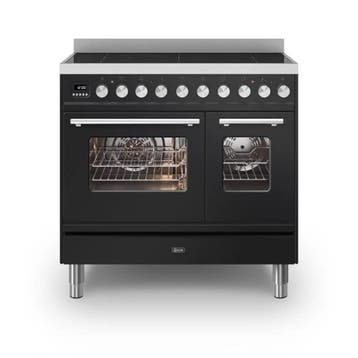 ILVE Professional Plus 90cm Inductiefornuis Glanzend zwart, Witgoed en Apparatuur, Fornuizen, 60 cm of meer, Nieuw, Inductie, Vrijstaand