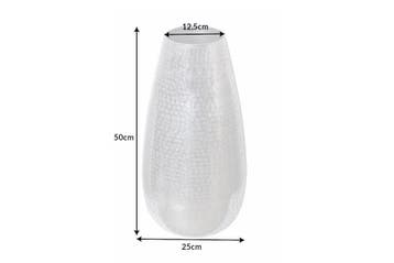 Elegante vaas ORIENT 50cm zilver in hamerslagpatroon - 41548, Ophalen of Verzenden, Nieuw