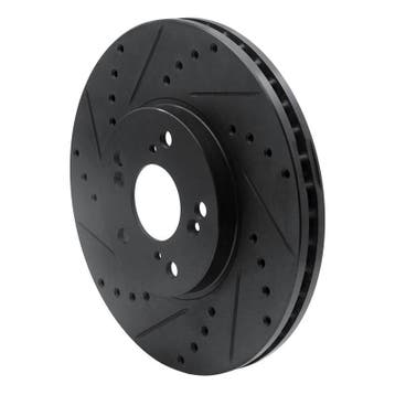 R1 04-14 Acura TSX Front Left Drilled & Slotted Black Brake, Ophalen of Verzenden, Nieuw