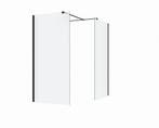 Douchewand 2 zijwanden Silvo Melkglas Mat Zwart, Verzenden, Nieuw