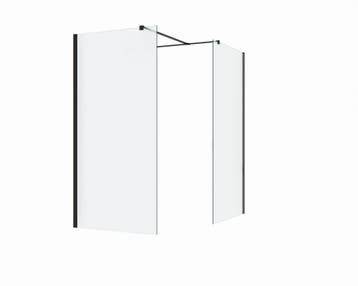 Douchewand 2 zijwanden Silvo Melkglas Mat Zwart, Verzenden, Nieuw