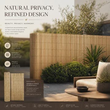 Natuurlijke Rietenschutting 100x1000cm - Privacy & Decoratie