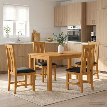 vidaXL Eetkamerset BERGEN 5 st Zwart 150 x 85 x 75 cm, Verzenden, Nieuw
