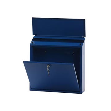 Basic Malagan wandbrievenbus staal - blauw, Tuin en Terras, Brievenbussen, Verzenden, Nieuw