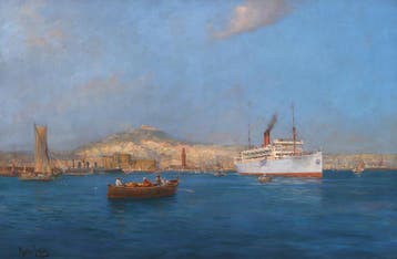 Maurice Randall (1865-1950), Motorschip in Baai van Napels