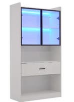 Vitrinekast 80×35,2×153,5 cm – LED-opbergkast met Glazen Deu, Huis en Inrichting, Kasten | Buffetkasten, Verzenden, Nieuw
