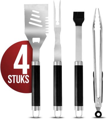 Lugia BBQ Accesoires Set 4 delig - Barbecue Tang, Spatel,, Ophalen of Verzenden, Zo goed als nieuw, Lugia