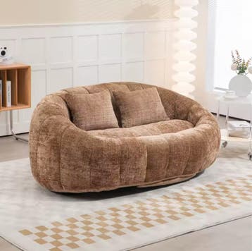 Nieuw: Luxe Cloud Chenille Zitbank - Roze of Bruin Design, Bruin, Verzenden, Nieuw, Hout