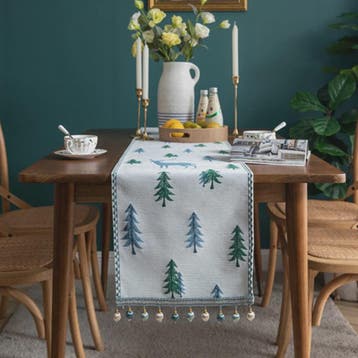 Kerst Tafel Runner met Elanden en Bomen | Winter Decoratie v, Verzenden