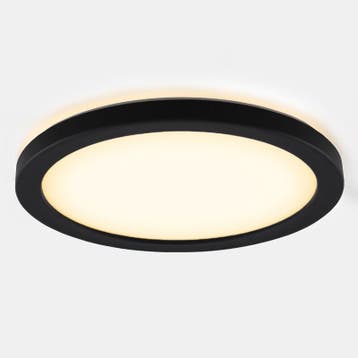 Zwarte badkamer plafondlamp Shivani, rond, IP44, 8W, 3000K, Ophalen of Verzenden, Nieuw