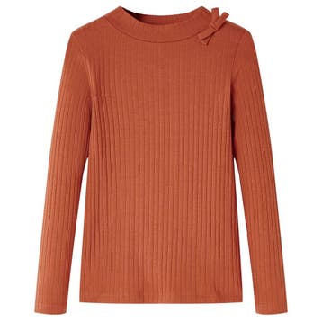 vidaXL Kindershirt met lange mouwen 92 cognackleurig, Verzenden, Nieuw