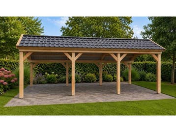 Veiling - Douglas kapschuur met dakpanplaten - 280x900x290cm, Nieuw