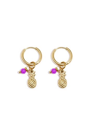 Goudlief Oorbellen ananas aura (Oorbellen met druppelvorm), Verzenden, Nieuw, Zilver, Overige materialen