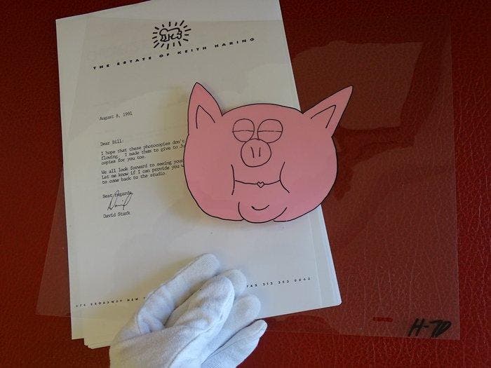 Keith Haring (1958-1990) - Pig, unique work, hand painted, Cd's en Dvd's, Dvd's | Tekenfilms en Animatie