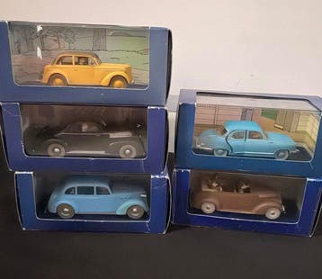 Atlas 1:43 - Modelauto (5) - 5 voitures Tintin 1/43 –, Nieuw