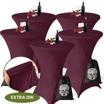 Statafelrok Bordeaux x 5 (Donker Rood) – Ø80-85 x 110 cm – L, Verzenden, Nieuw