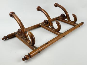 Kapstok - Hout, Messing - Een bentwood-kapstok, Antiek en Kunst