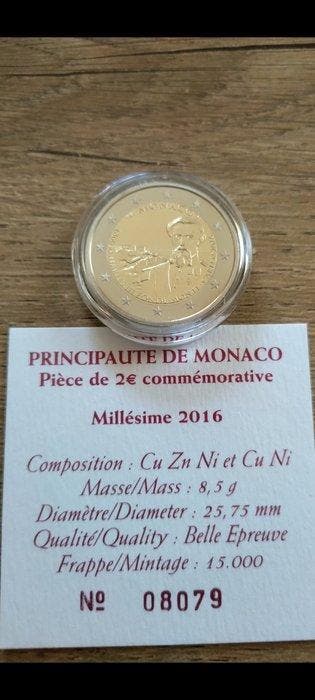 Monaco. 2 Euro 2016 Charles III Proof