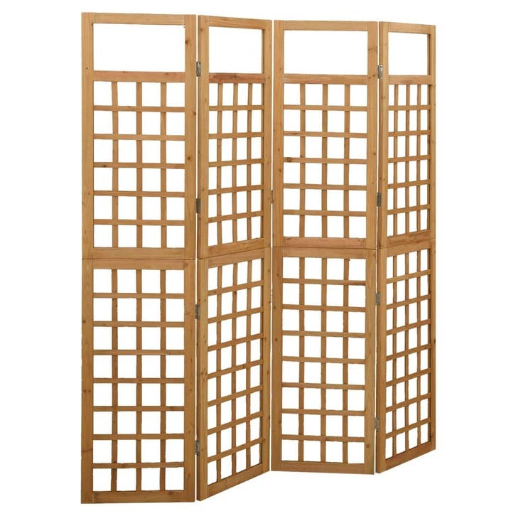 vidaXL Kamerscherm/trellis met 4 panelen161x180 cm massief, Huis en Inrichting, Woonaccessoires | Kamerschermen, Nieuw, Verzenden