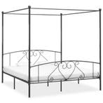 vidaXL Hemelbedframe metaal grijs 180x200 cm, Eenpersoons, Verzenden, Nieuw, 80 cm