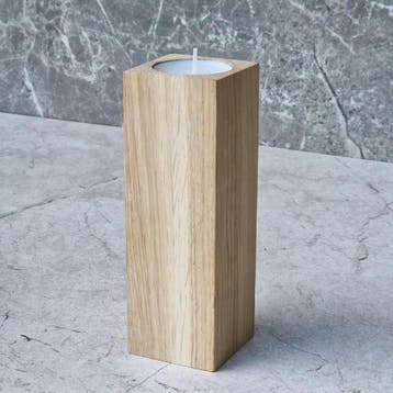 HOCHO Eikenhouten Waxinelichthouder – 50x50x150 mm – Ele, Ophalen of Verzenden, Nieuw