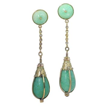 Oorbellen - 18 karaat Roségoud, Geel goud - Parel -, Sieraden, Tassen en Uiterlijk, Oorbellen, Nieuw