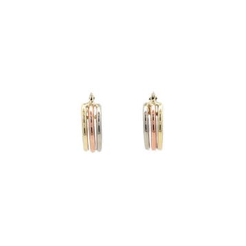Tricolour gouden oorringen 14 karaat, Sieraden, Tassen en Uiterlijk, Oorbellen, Verzenden, Zo goed als nieuw, Goud