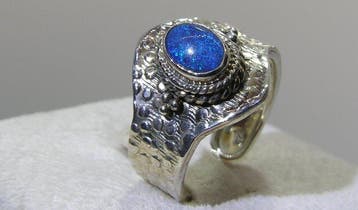 Opaal ring - Hoogte: 24.3 mm - Breedte: 21 mm- 3.83 g - (1)