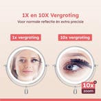 2dekans | Fraay® Make Up Spiegel met LED Verlichting - 10x, Ophalen of Verzenden, Zo goed als nieuw