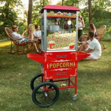 Popcorn machine en suikerspin machine huren met ingrediënten, Nieuw, Verjaardag