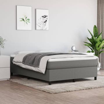 vidaXL Boxspring met matras stof donkergrijs 140x190 cm, Verzenden, Nieuw, Tweepersoons, 140 cm