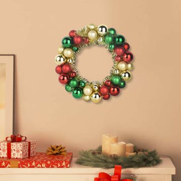 vidaXL Kerstbal Kransen 2 st Multikleur 33 x 33 x 7 cm, Verzenden, Nieuw