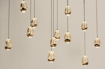 Rietveld Hanglampen - Goud - Glas, Metaal, Huis en Inrichting, Verzenden, Nieuw