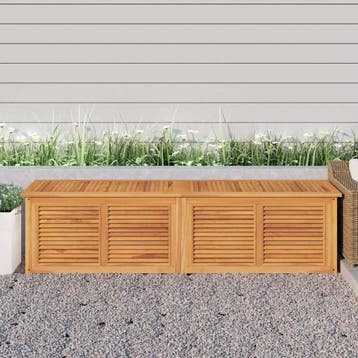vidaXL Tuinbox met zak 200x50x55 cm massief teakhout, Tuin en Terras, Verzenden, Nieuw